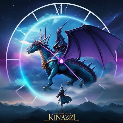 Dragon and Knight Fantasy Scene in Anime Style