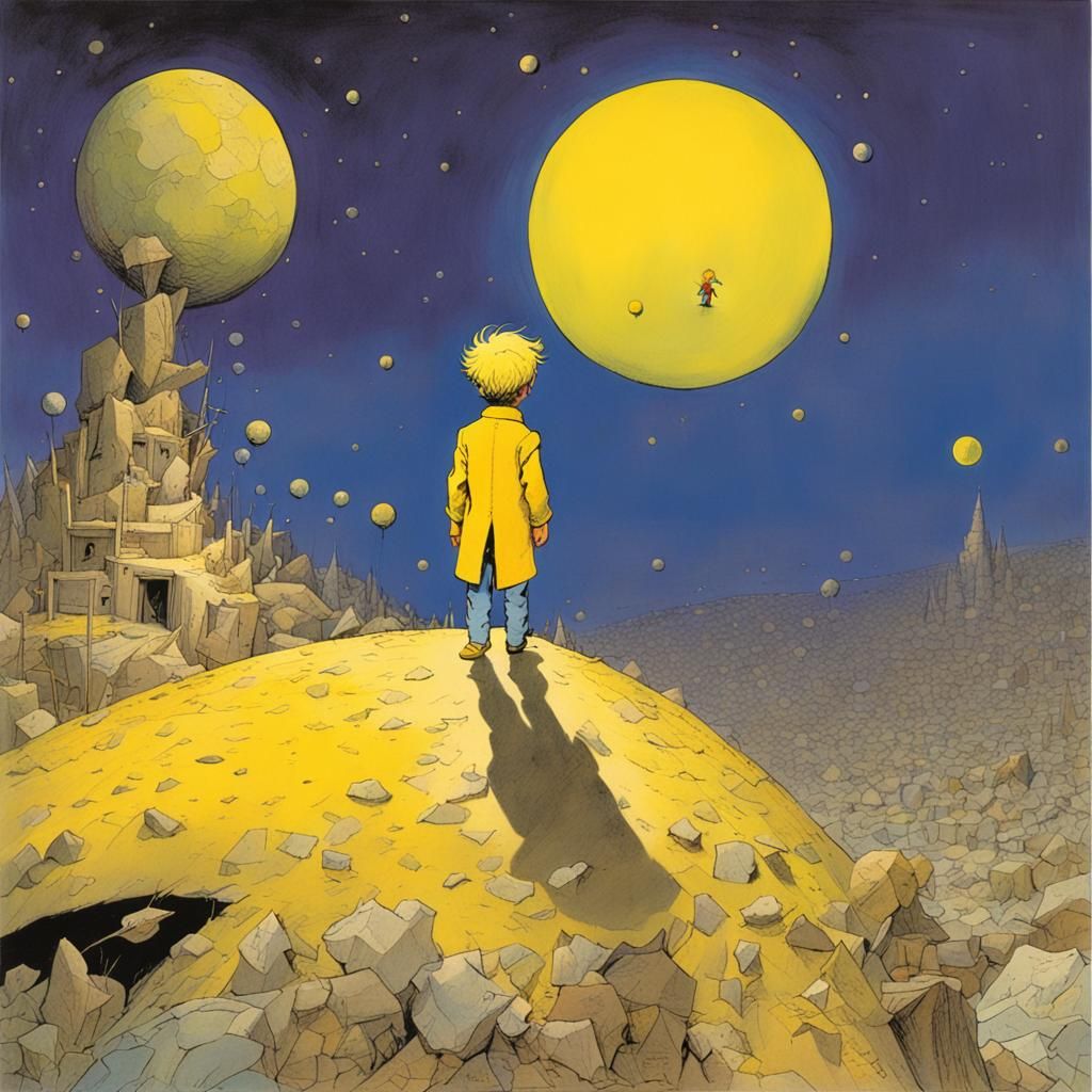 The Little Prince in Dark Comic Style