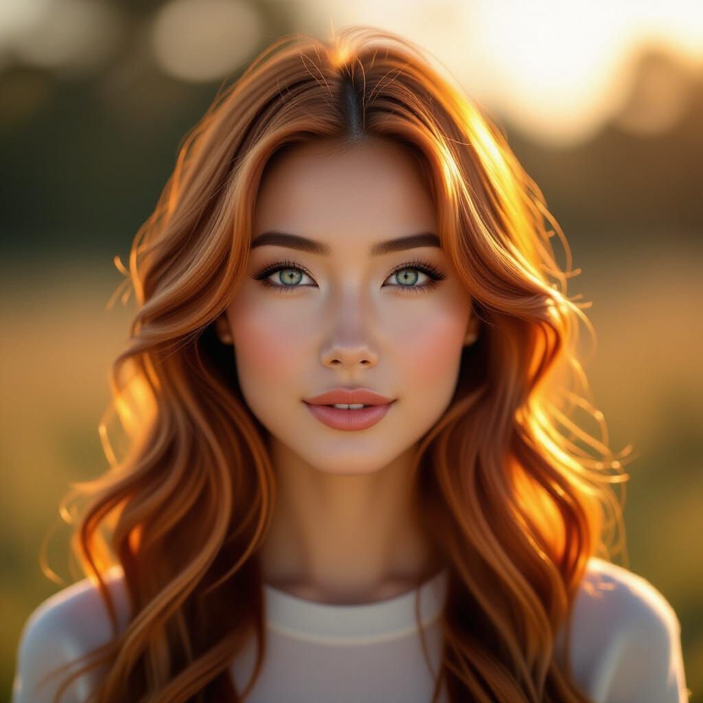 Surreal Asian Woman Blending Into ASCII Code