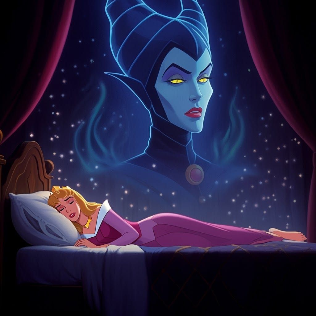 Sleeping Beauty with Maleficent Portrait, Anime Style