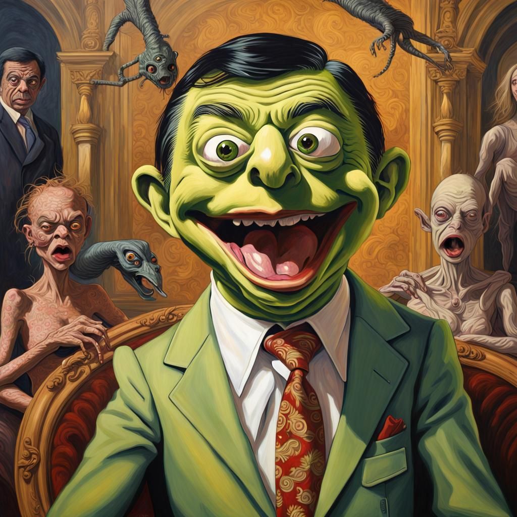 Spooky Mr. Bean Horror Art