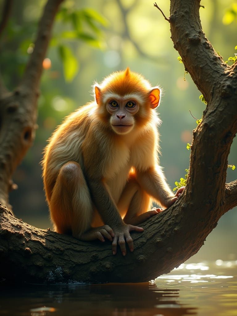 Golden Rhesus Monkey
