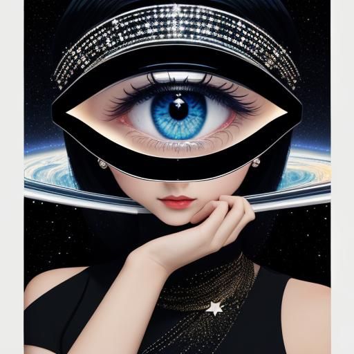 Eye Window to Universe in Art Deco Style