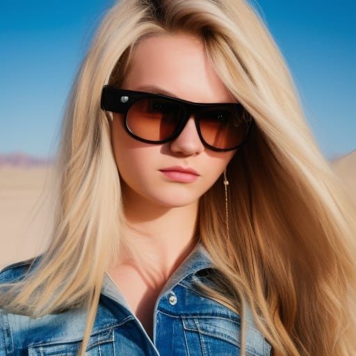 Slavic Girl in Desert, Hyperdetailed Portrait