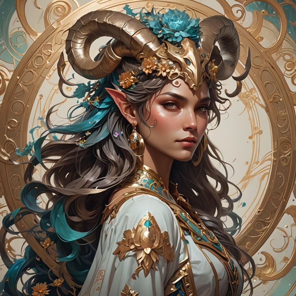 Detailed Capricorn Portrait in Artgerm Style