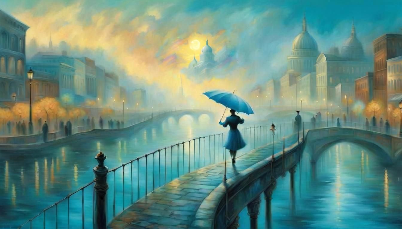 Ethereal Yellow Clouds Fantasy Landscape