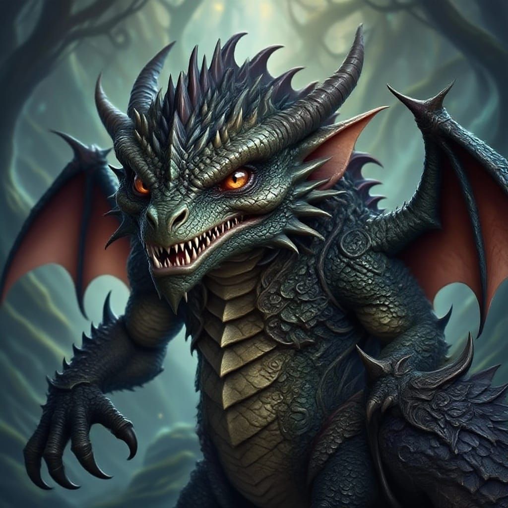 Handsome Gargoyle Creature Detailed Fantasy Art