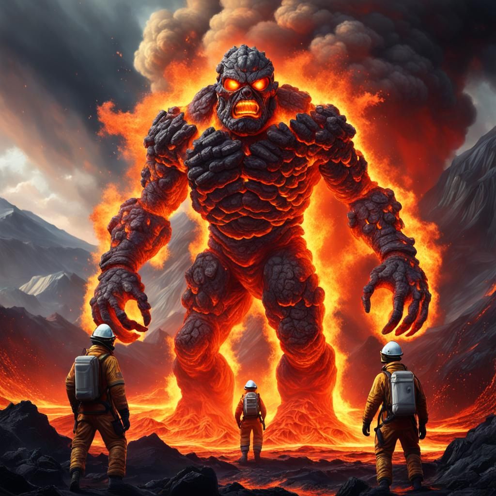 Angry Fire Elemental Erupts in Fiery Display