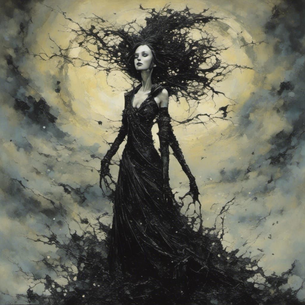 Sacred Love in Gothic Comic Art Style