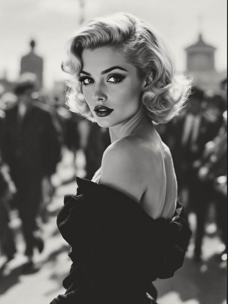 1950s Pin-Up in Newspaper Layout Style