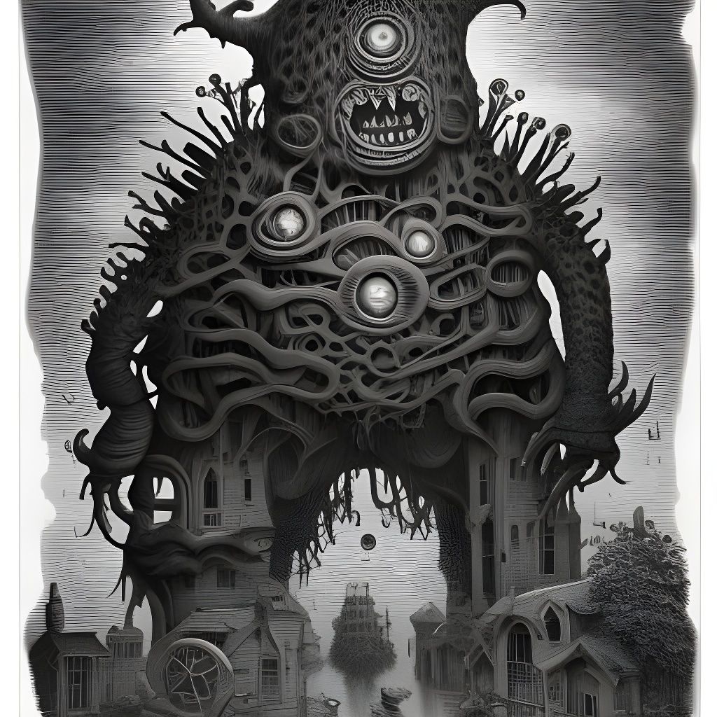 Monstrous Cityscape by Kenn Mortensen and Fenton