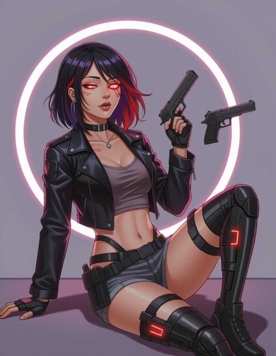 Cyberpunk Assassin with Cybernetic Augmentations