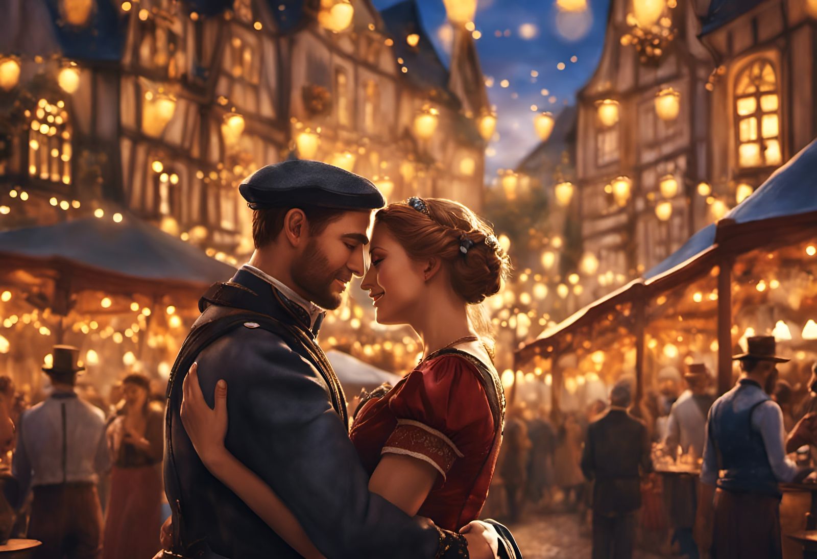 Romantic Embrace at a German Beer Festival