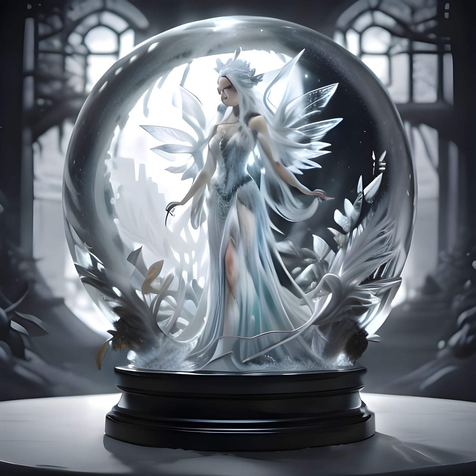 Regal Ice Fairy Queen in Frozen Splendor