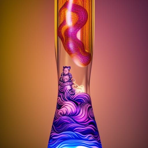 Chibi Lava Lamp in Surrealist Style