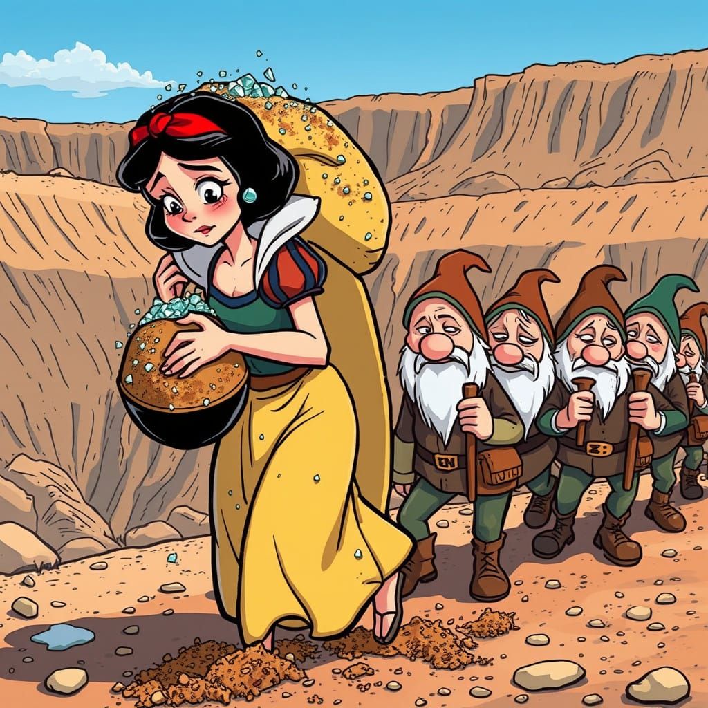 Snow White and the Seven Dwarves Mine Diamonds in the Kimber...