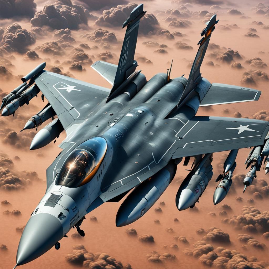 Detailed F-16 Fighter Jet Concept Art
