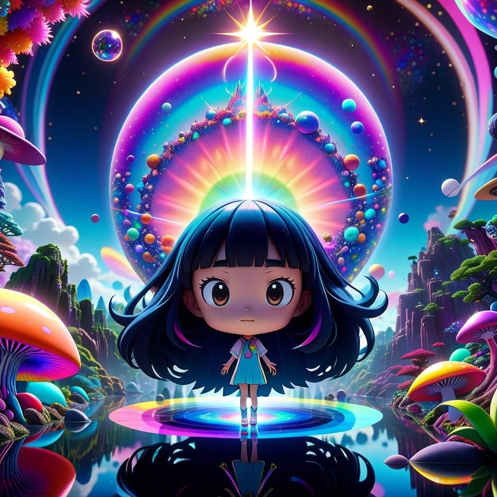 Psychedelic Micropop Astral Cosmic Illustration in 3D