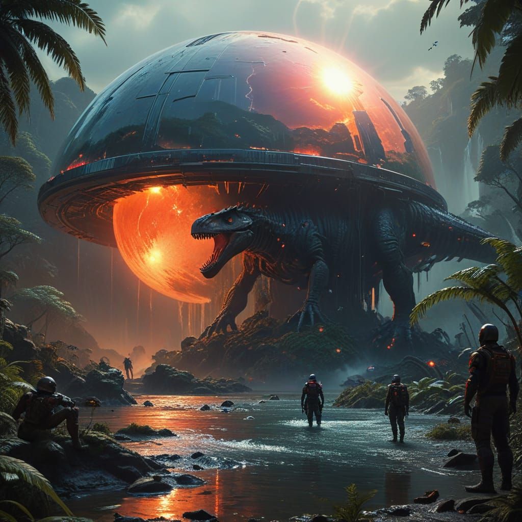 Surreal Exoplanet Waterfall in Dazzling Dual Sunlight