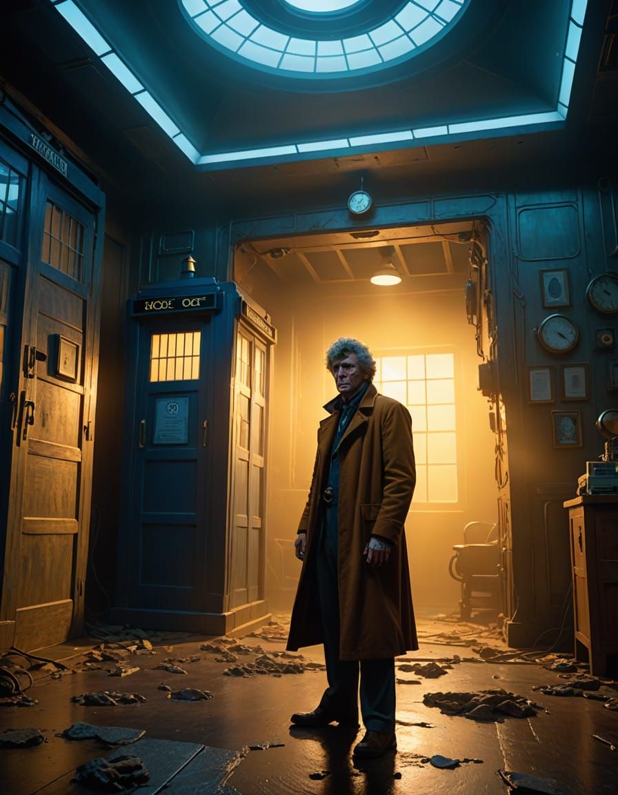 Doctor Who in a Sci-Fi Concept Art Scene