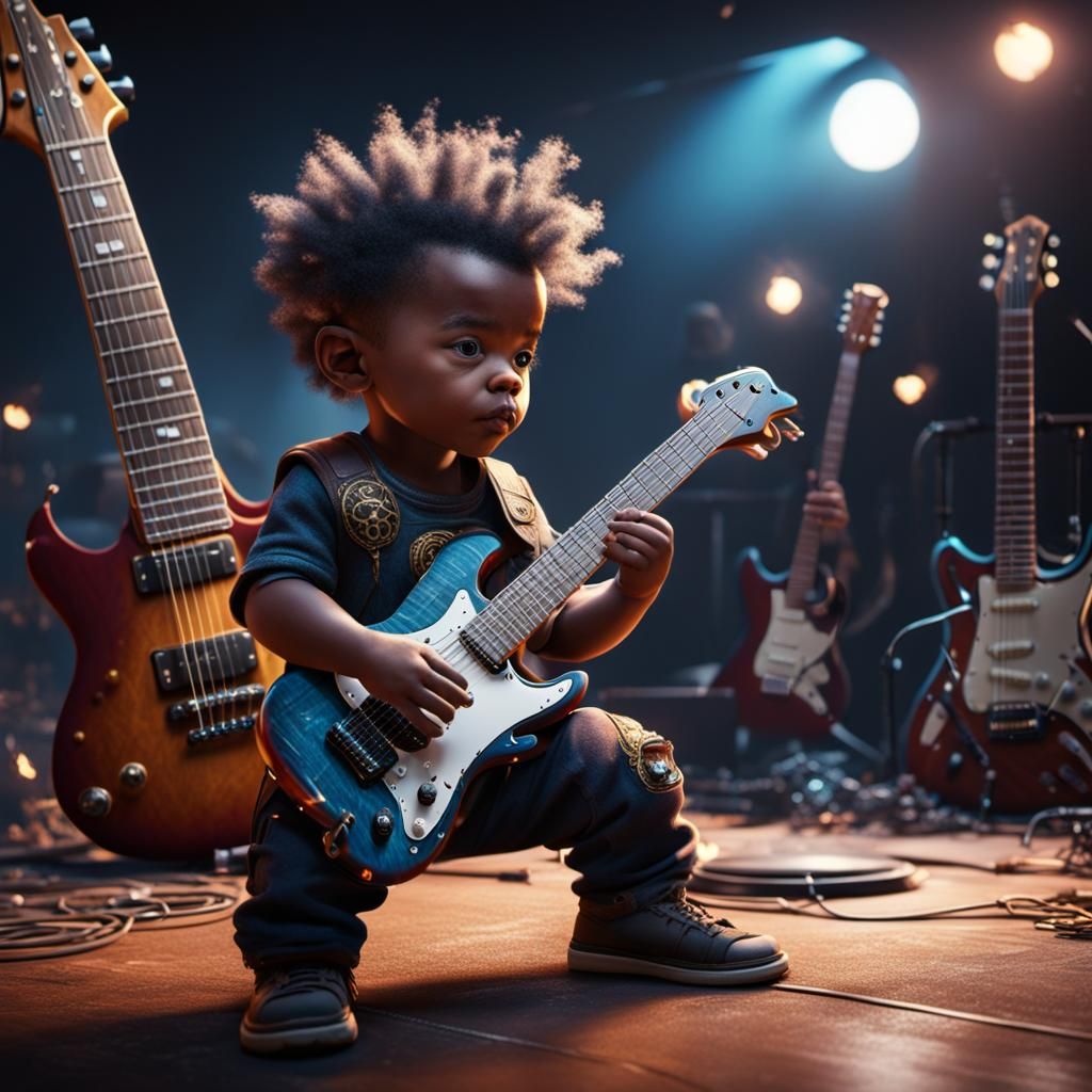 Baby Rocks Out: Detailed Matte Painting