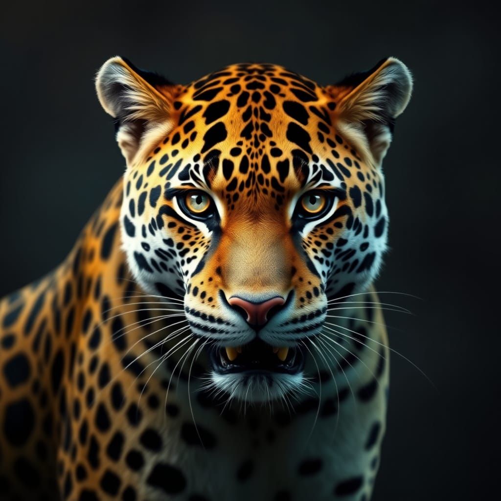 Photorealistic Jaguar Portrait: Striking Feline Beauty
