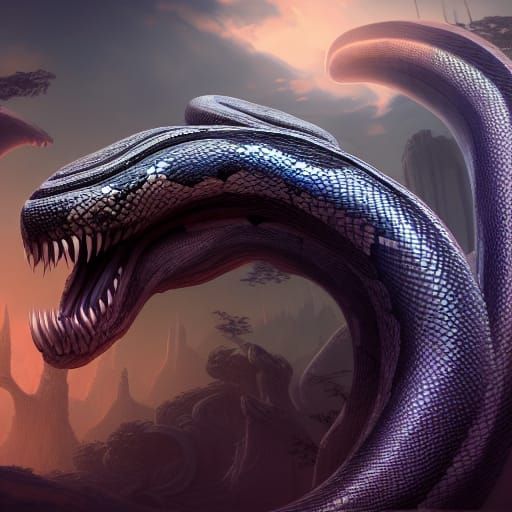 Giant Snake Matte Painting in Unreal Engine 5