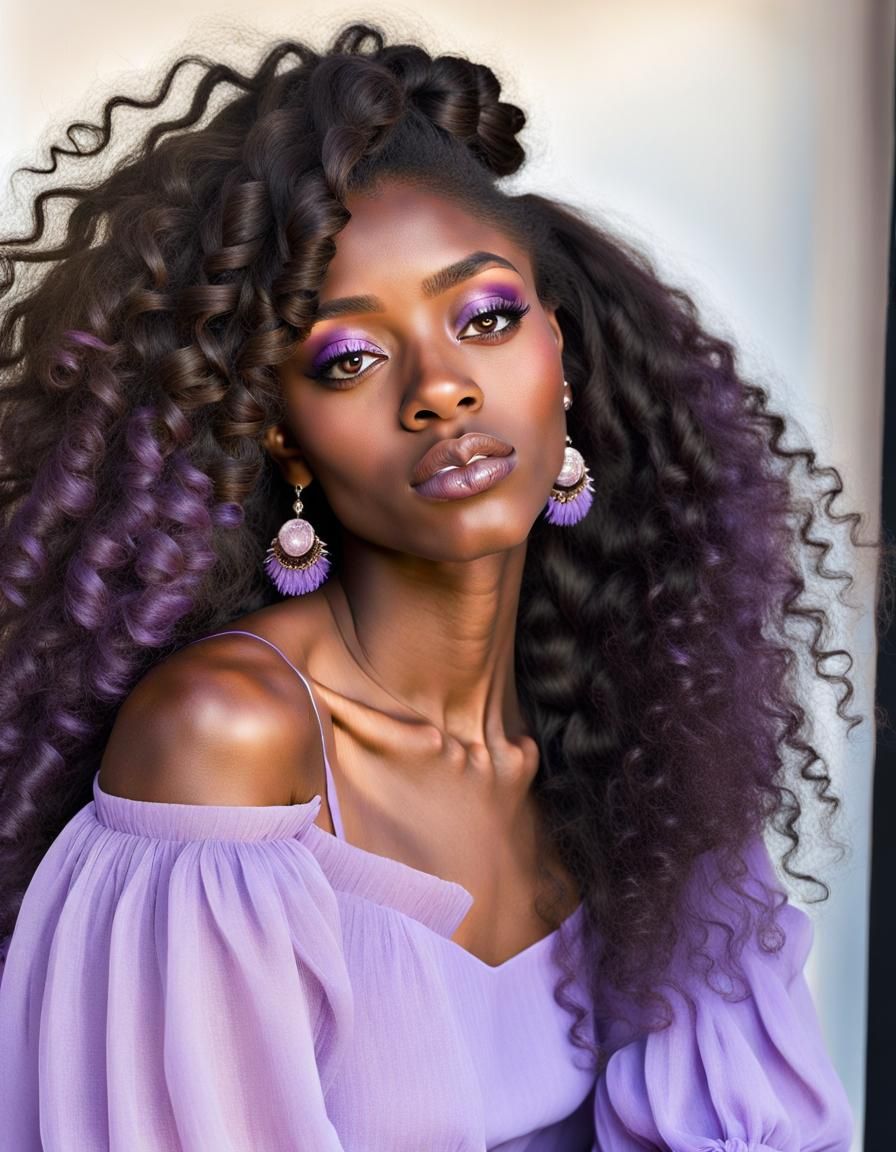 Portrait of a Beautiful Woman with Flowing Hair