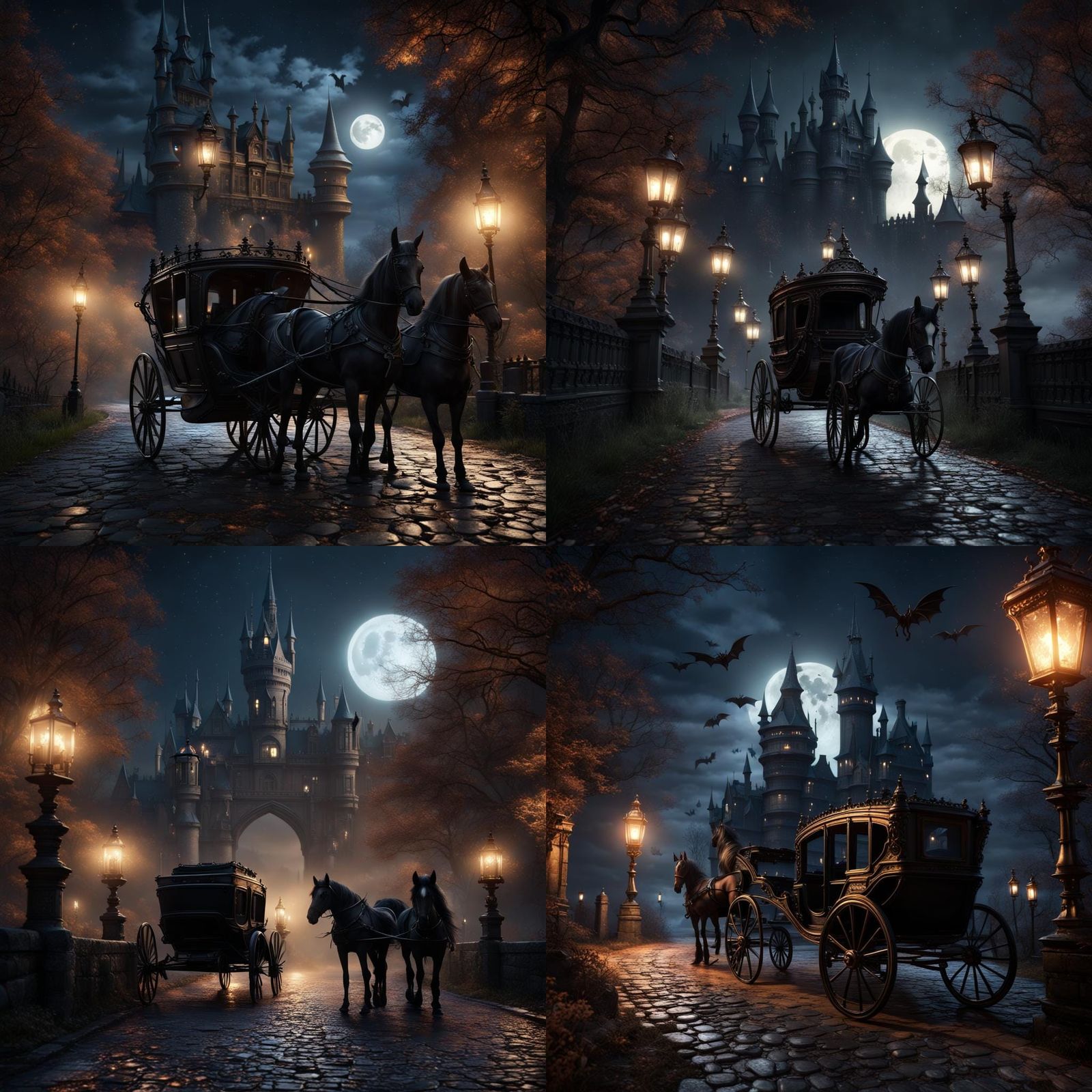 Dark Castle in Bloodborne Style with Victorian Lanterns
