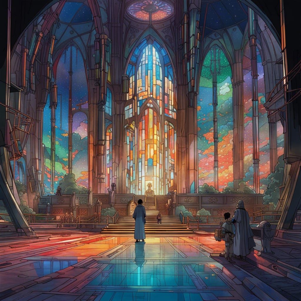 Star Wars Stage in Stained Glass Style