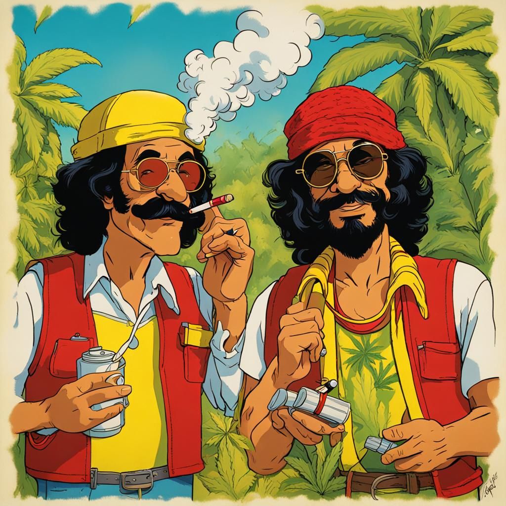 Cheech & Chong Animated in a 1970s Cartoon Style