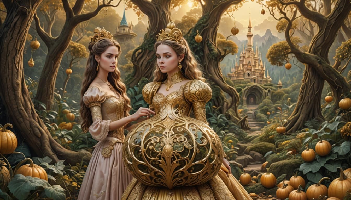 Golden Gourd in Fairytale Forest: Disney-Inspired Digital Ar...