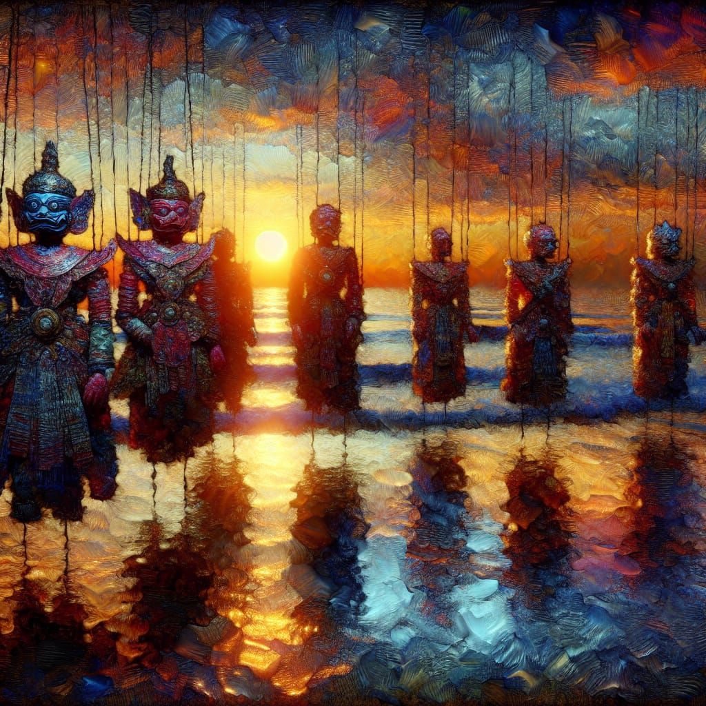 Hollow Glass Wayang Sunrise/Moonset