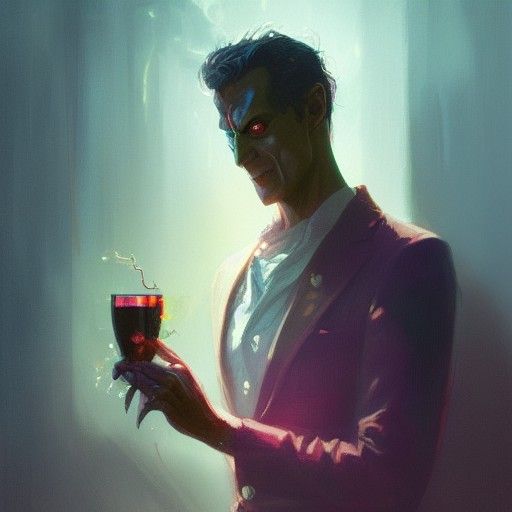 Detailed Man Holding Chalice, Sinister Fantasy Art