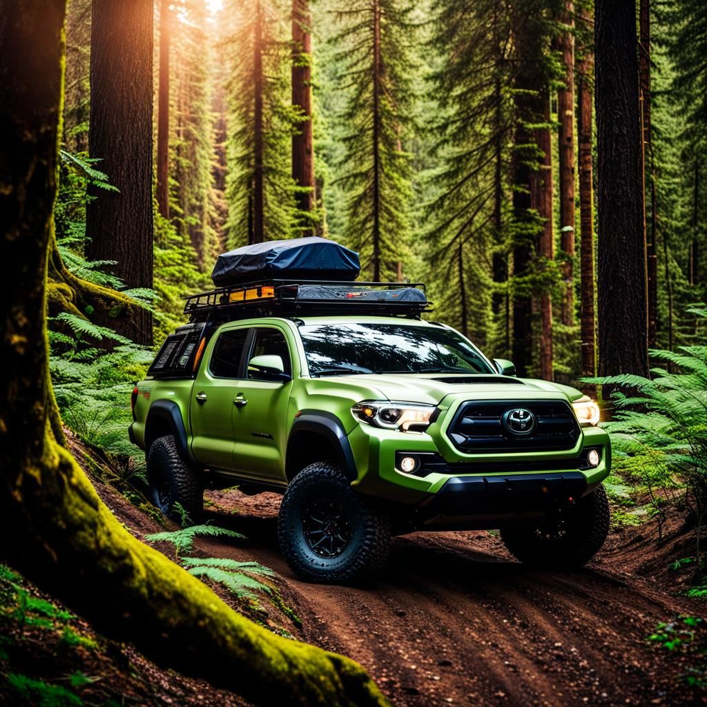 Toyota Tacoma Overlanding on Forest 4x4 Trail