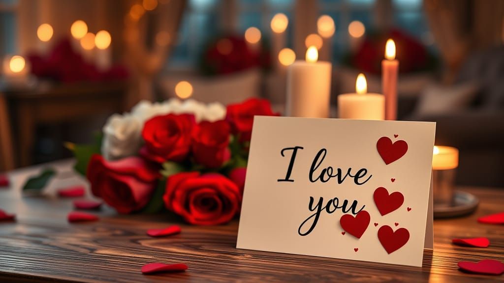 Elegant Valentine's Day Scene with Love and Roses