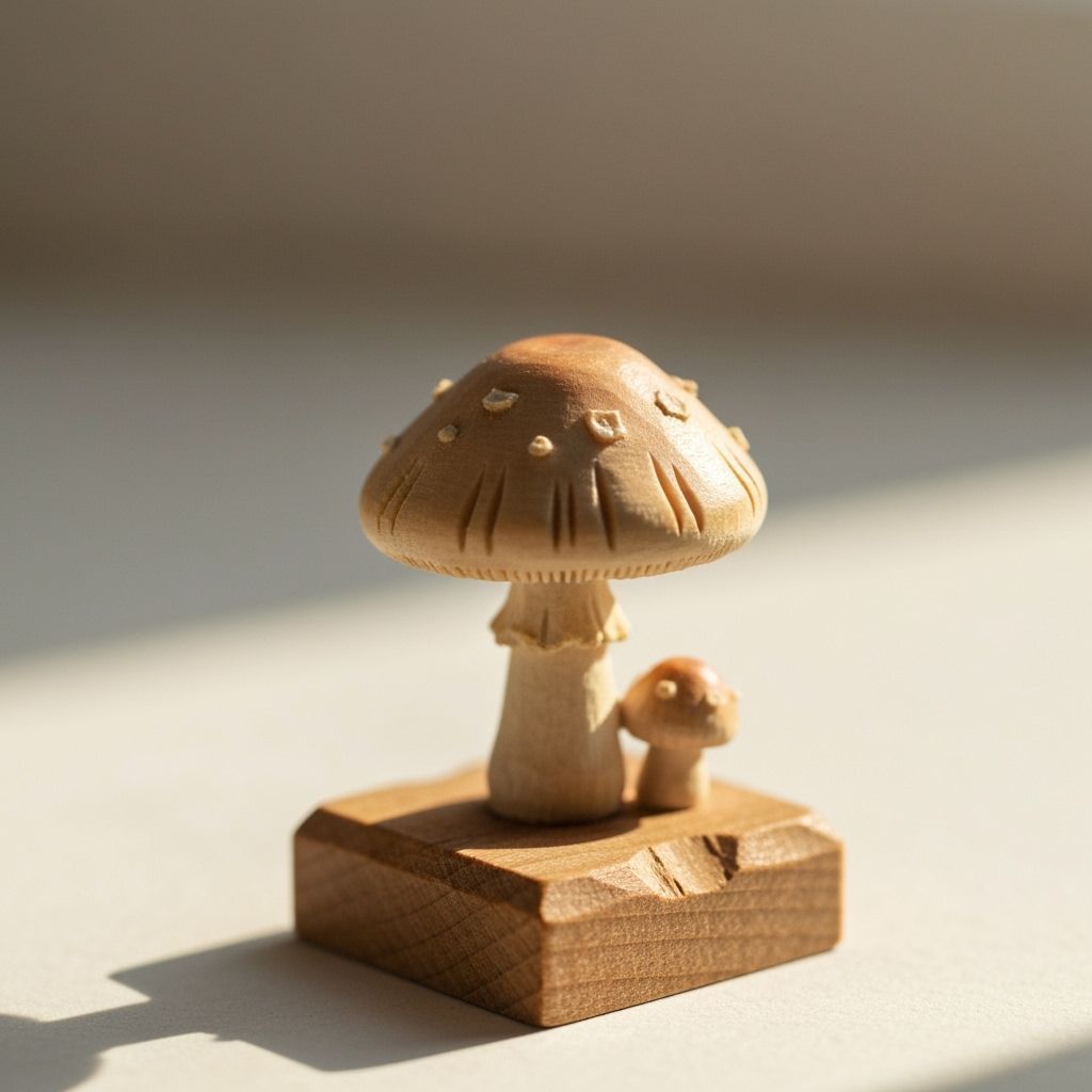 Intricate Hand-Carved Fly Agaric Mushroom