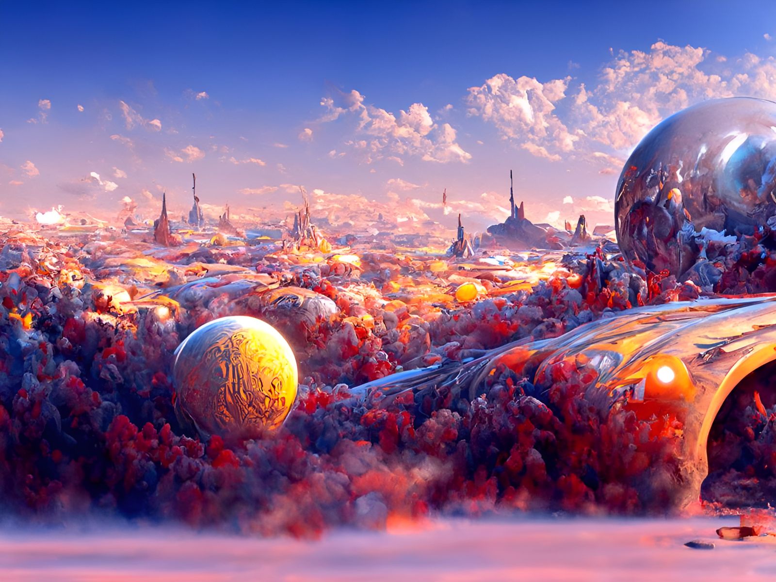 Galactic Alien Civilizations in Maximalist Style