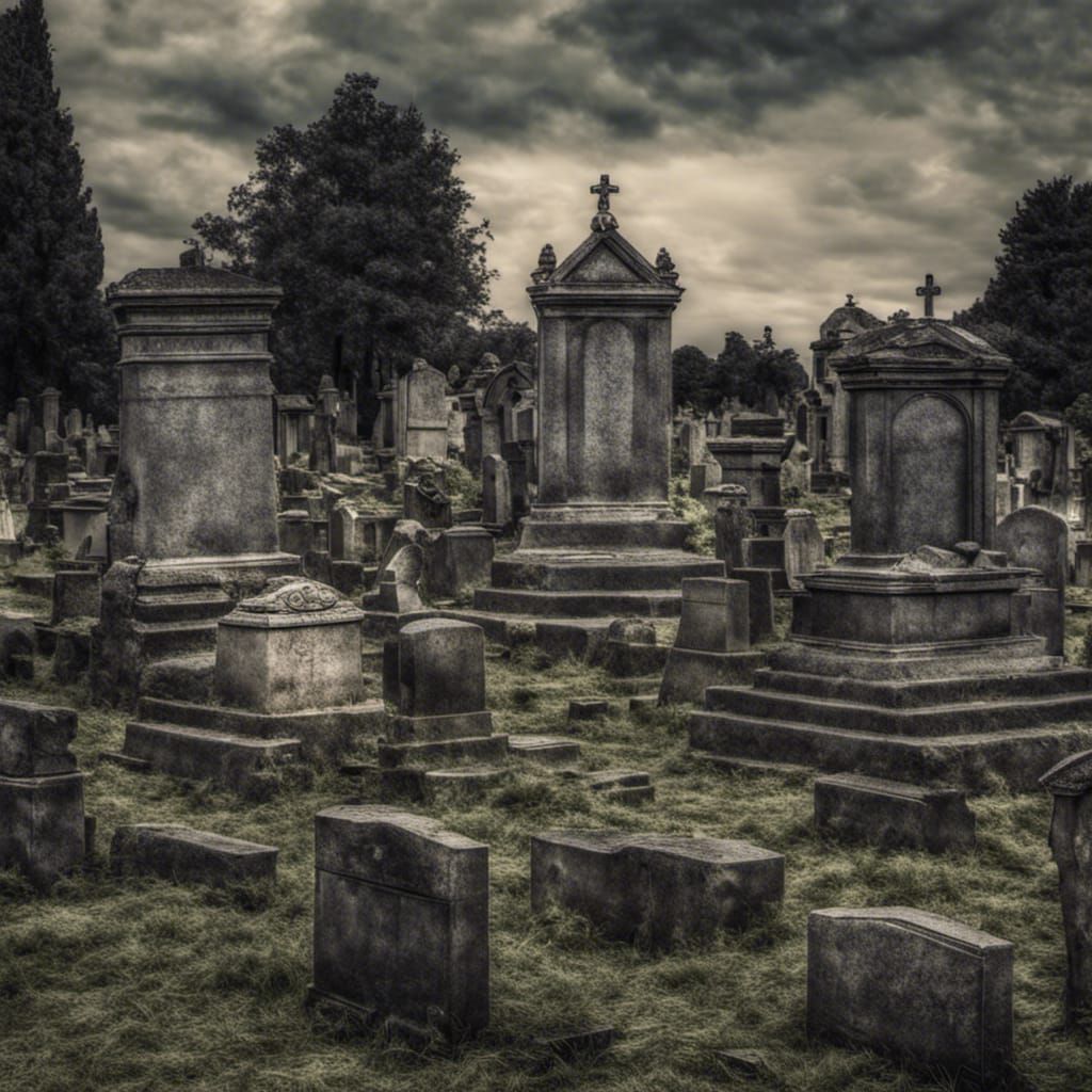 Atmospheric Ancient Cemetery in Hyperrealistic Detail