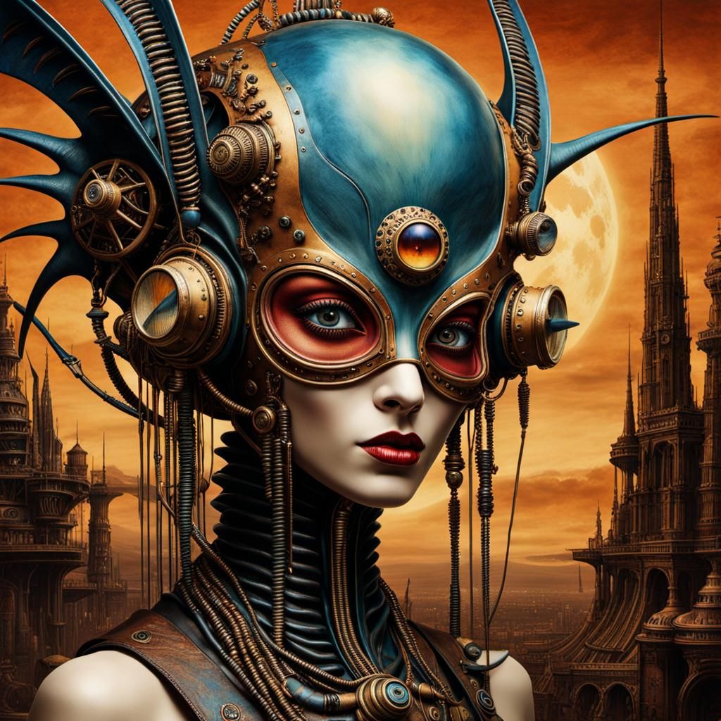 Surreal Steampunk Alien in Dreamlike Magical Realism