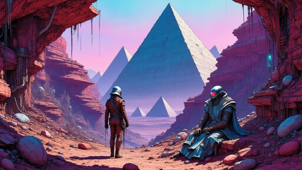 Ancient Aliens Constructing Pyramids with Advanced Tech