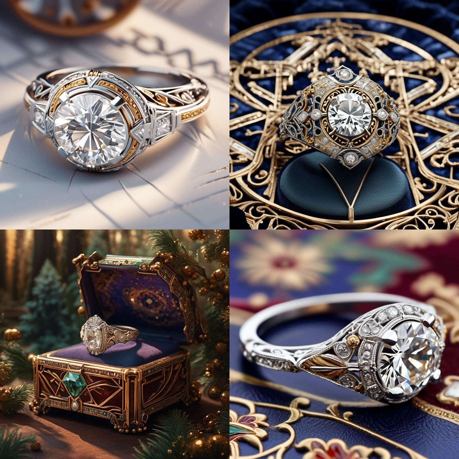 Art Deco Diamond Ring in Sterling Silver