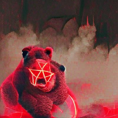 Surreal Demonic Bear in Fantasy Horror Style