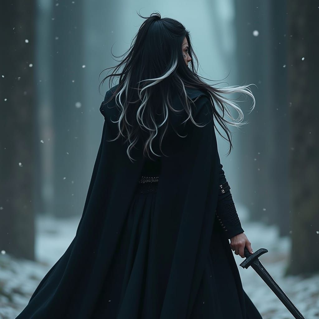 Ethereal Space Warrior in Ash Thorp-Inspired Futuristic Atti...