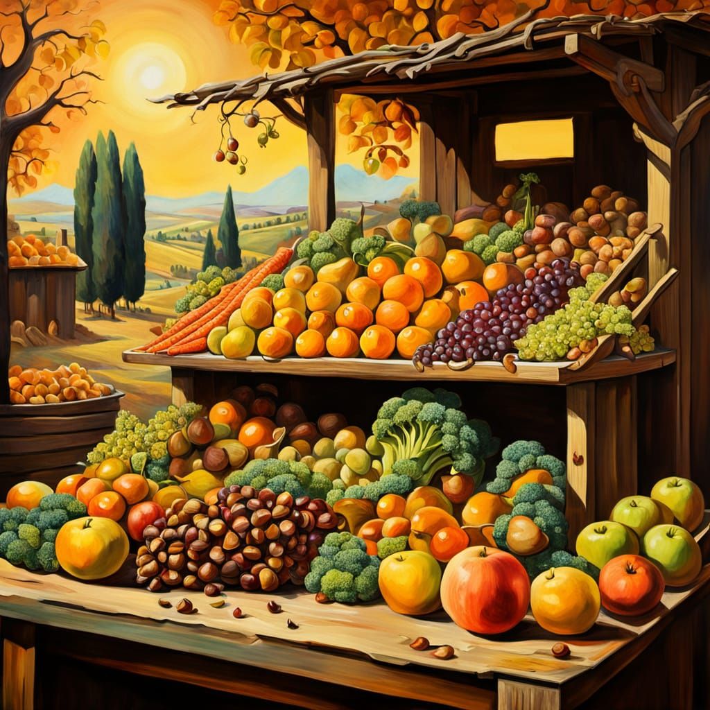 Surreal Harvest Stand in Salvador Dali Style