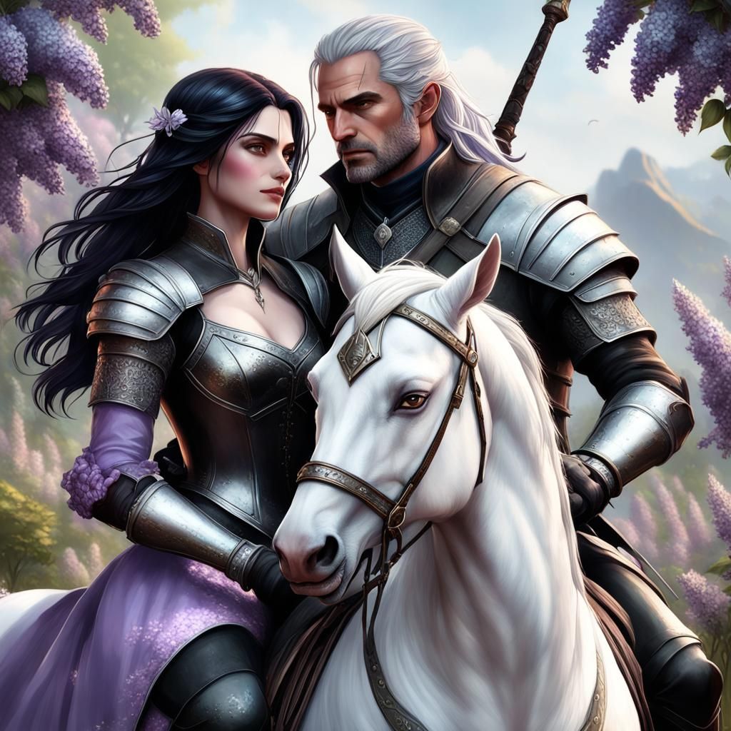 Geralt and Yennefer in Toussaint Art Nouveau Style