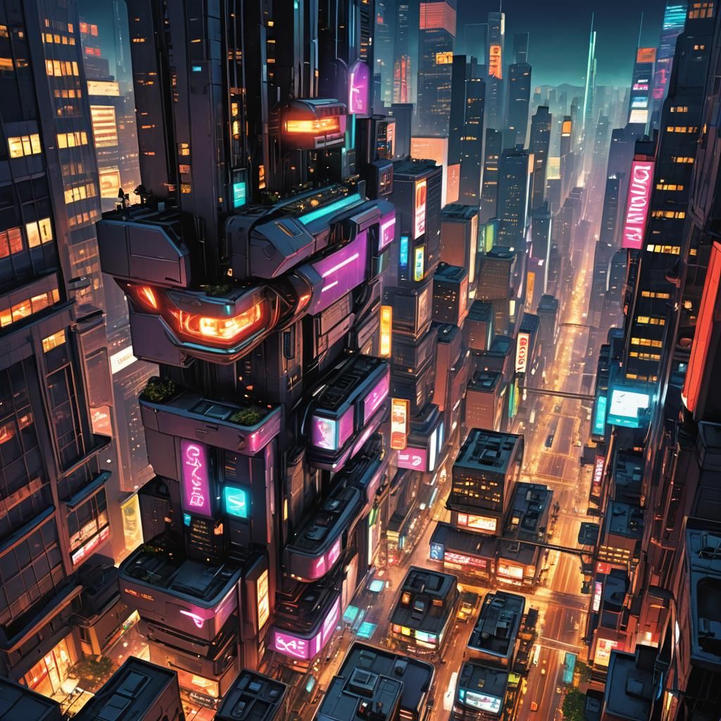 Cyberpunk Chase Scene in Megacity Nexus Prime