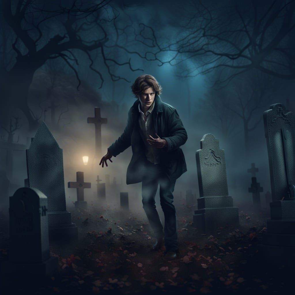 Terrified Man Grabbed by Hand in Cemetery