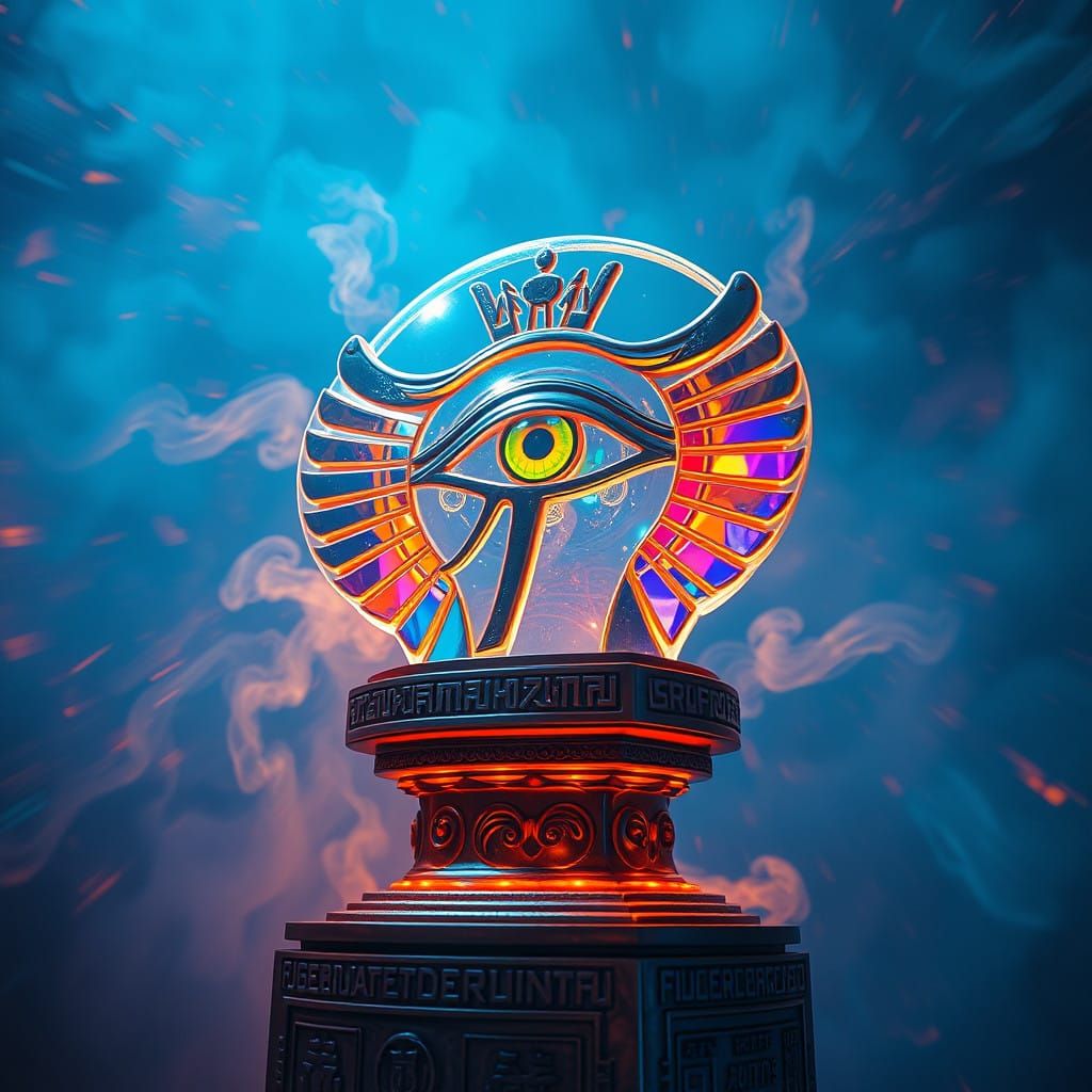 Cyberpunk-Ancient Egyptian Holographic Masterpiece