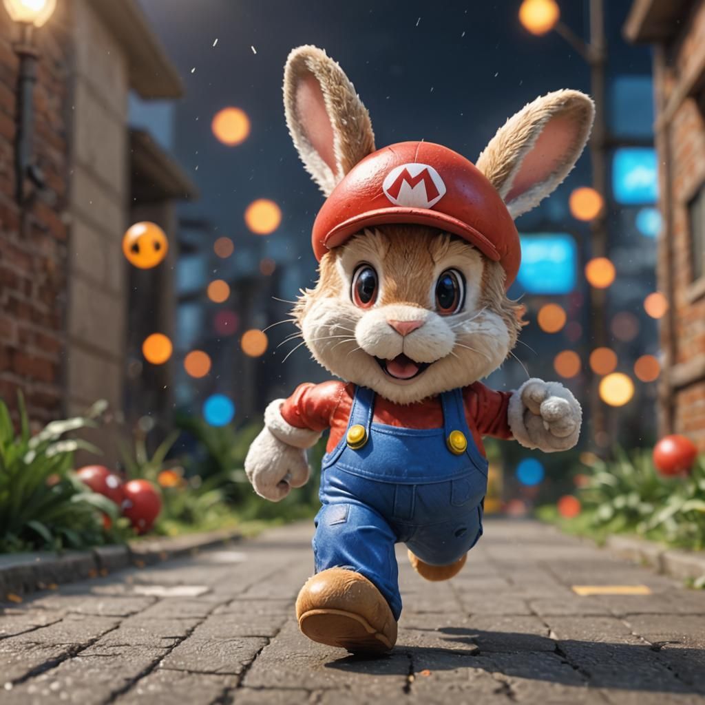 Rabbit in Mario Costume: Hyper Speed Masterpiece